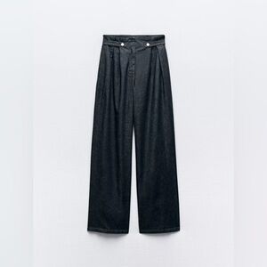 Zara Dark Blue Wide-Leg Jeans